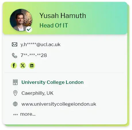 UK Business Email List - Sample Contact