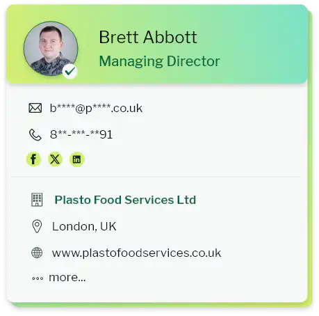 UK Business Mailing List - Sample Contact