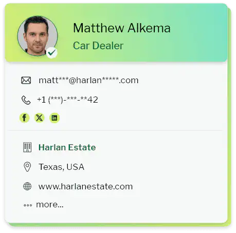 sample data of Auto dealers Email List