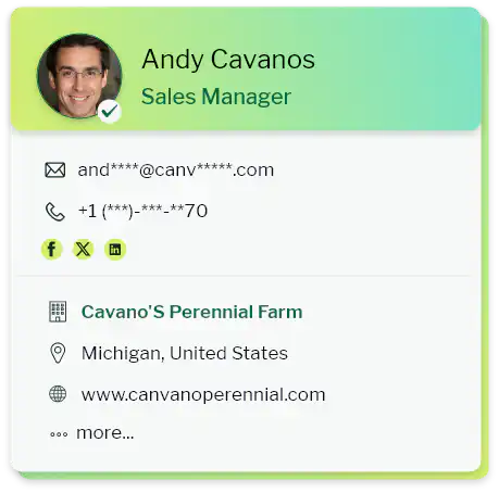 sample data of Agriculture Contact Database