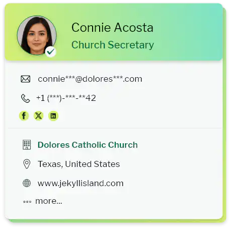 sample data of email list of church