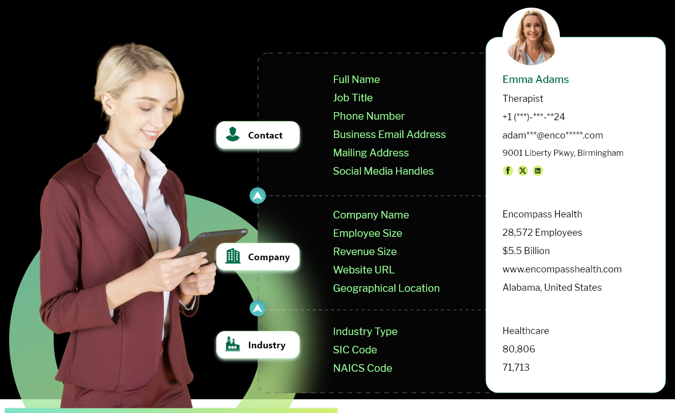 data Field included in Therapist email database